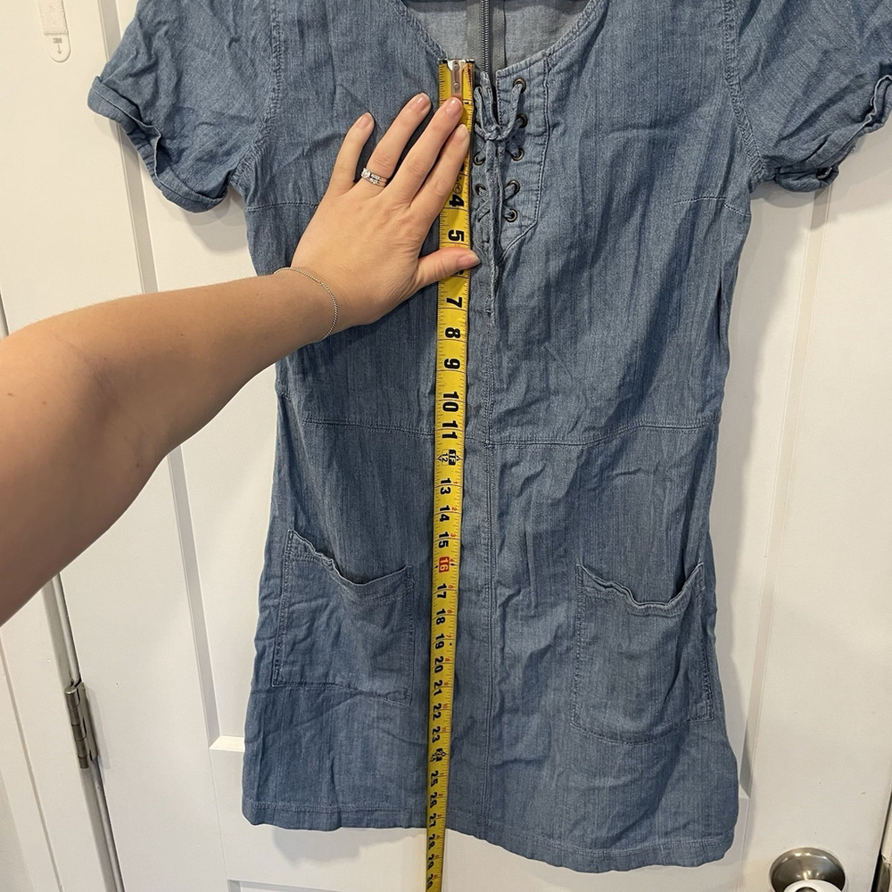 Hollister Denim Mini Dress - Size M Womens - Picture 9 of 10